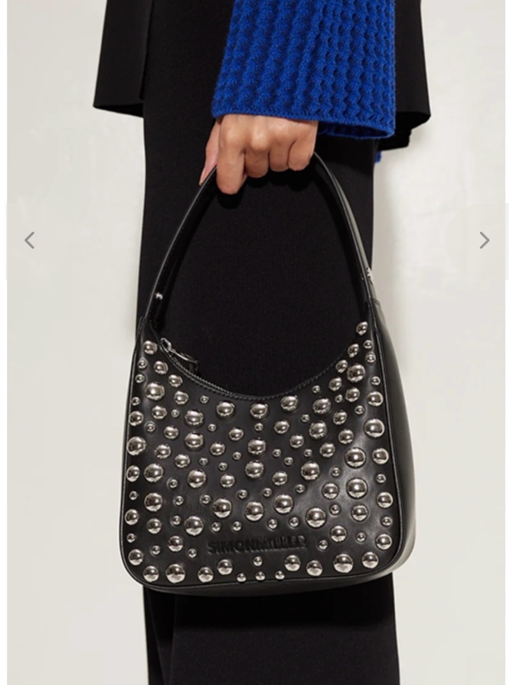 Simon Miller Black Leather Studded Shoulder Bag